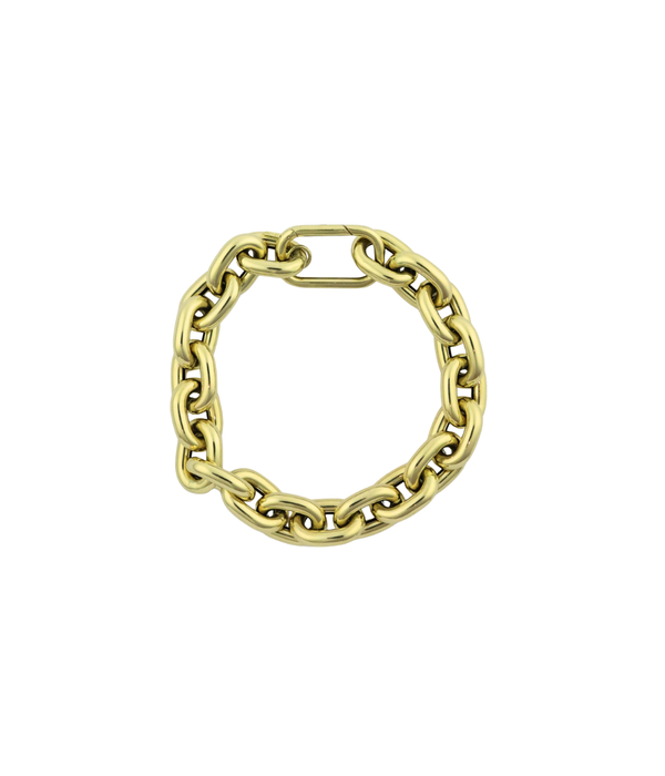 Chunky 14K Gold Rounded Rectangle Link Bracelet