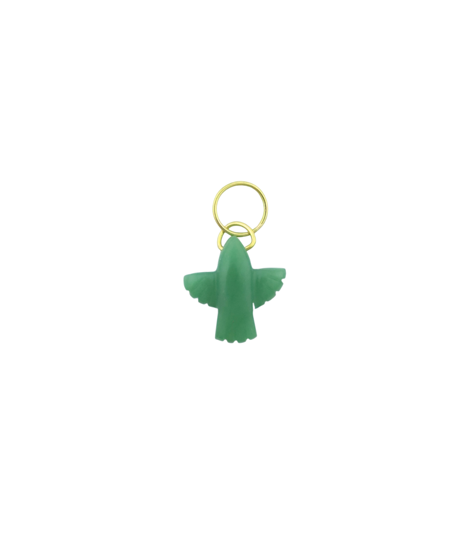 Mini 14K Gold Jade Thunderbird Charm