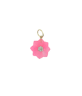 Small 14K Gold Pink Opal Diamond Flower Charm