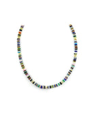 4mm Smooth Heishi Multi Agate Rondelle Necklace