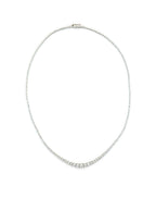 5.50ct 14K Gold 3 Prong Graduated Diamond Tennis Necklace