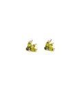 14K Gold Green Sapphire Peacock Studs