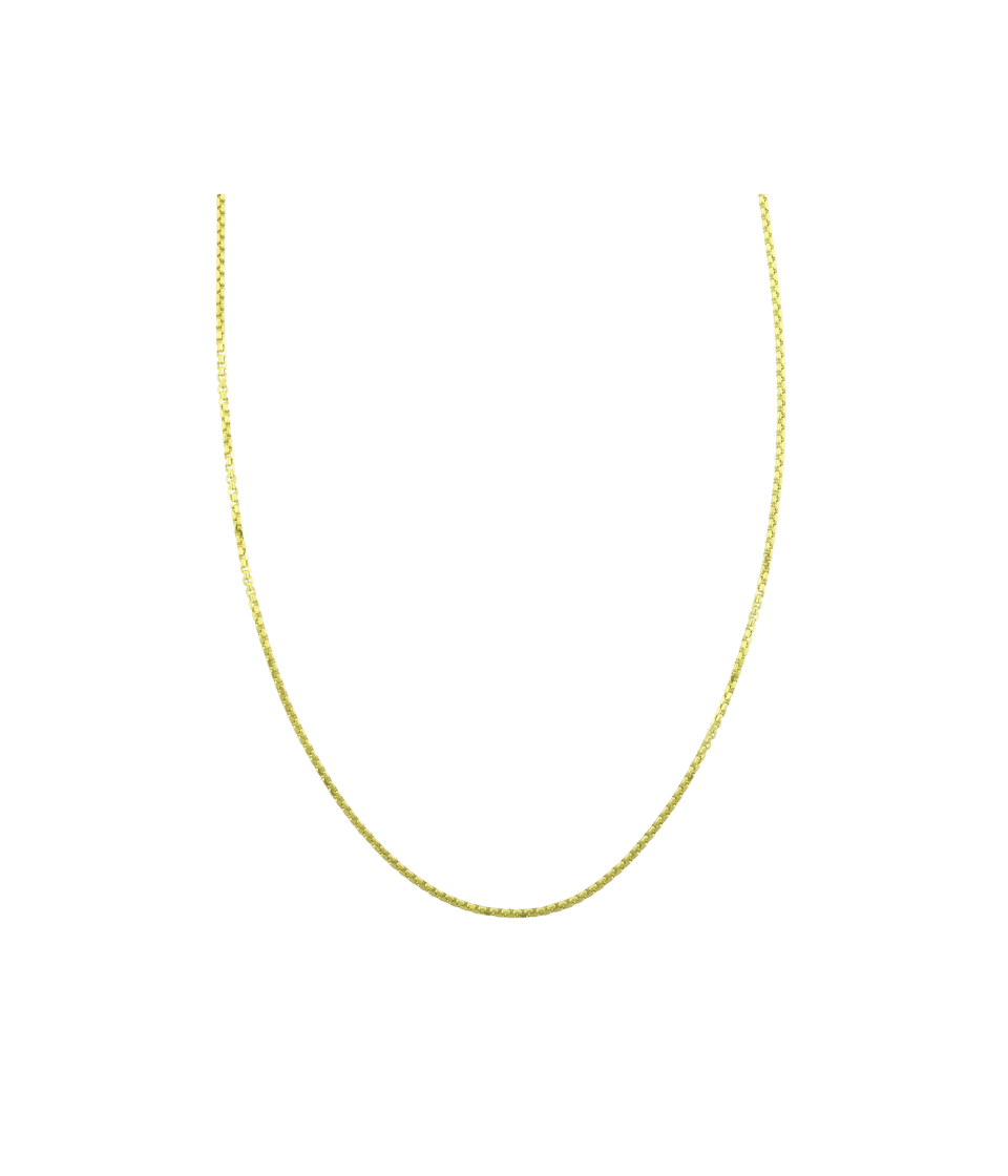 2mm 14K Gold Round Gold Box Chain