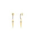 14K Gold Spike Dangle Diamond Studs