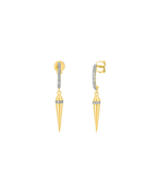 14K Gold Spike Dangle Diamond Studs