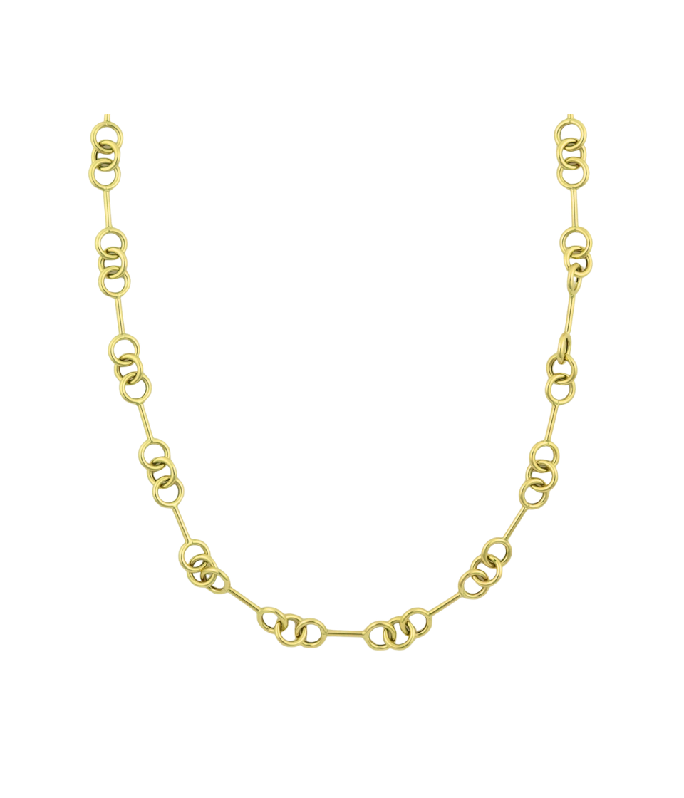 14K Gold Round + Bar Link Chain