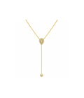 14K Gold Teardrop Diamond Lariat Necklace