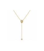 14K Gold Teardrop Diamond Lariat Necklace