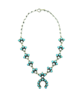 Federico Small Turquoise & Pearl Squash Blossom Necklace