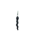 Silver Diamond Carved Black Onyx Snake Charm