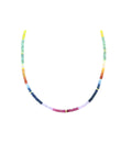 4mm Faceted Rainbow Sapphire Rondel Necklace