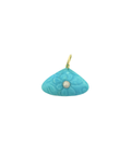 14K Gold Floral Carved Triangle Turquoise Diamond Pendant