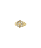 14K Gold Diamond Saint Benedict Pinky Ring