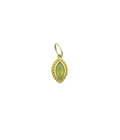 Mini 14K Gold Ridged Oval Opal Pendant