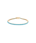 14K Gold Skinny Turquoise Eternity Tennis Bracelet