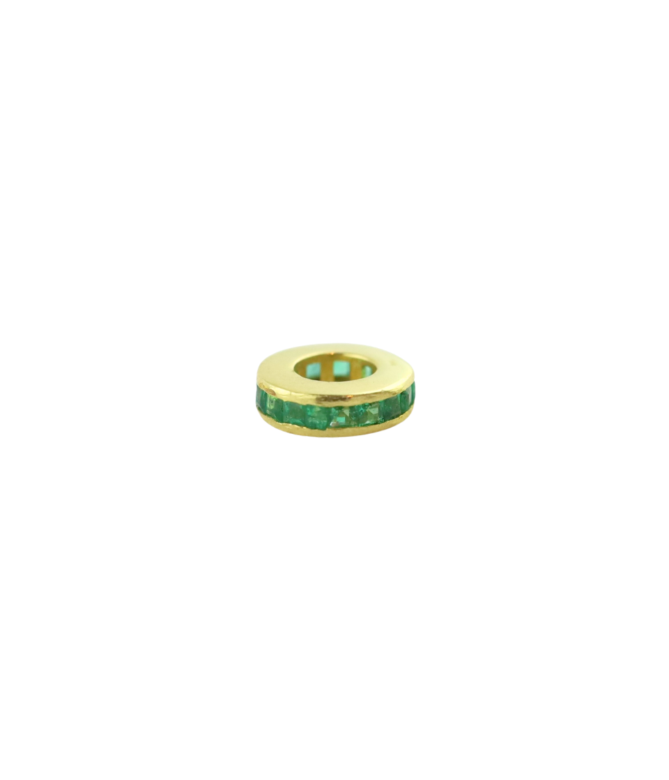 8mm 14K Gold Channel Set Emerald Spacer