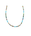 4mm Multi Agate Turquoise Mix Gemstone Rondel Necklace