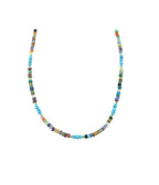 4mm Multi Agate Turquoise Mix Gemstone Rondel Necklace