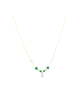 14K Gold Emerald V Diamond Drop Necklace