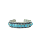 Federico Tooled Blue Turquoise Tiled Cuff
