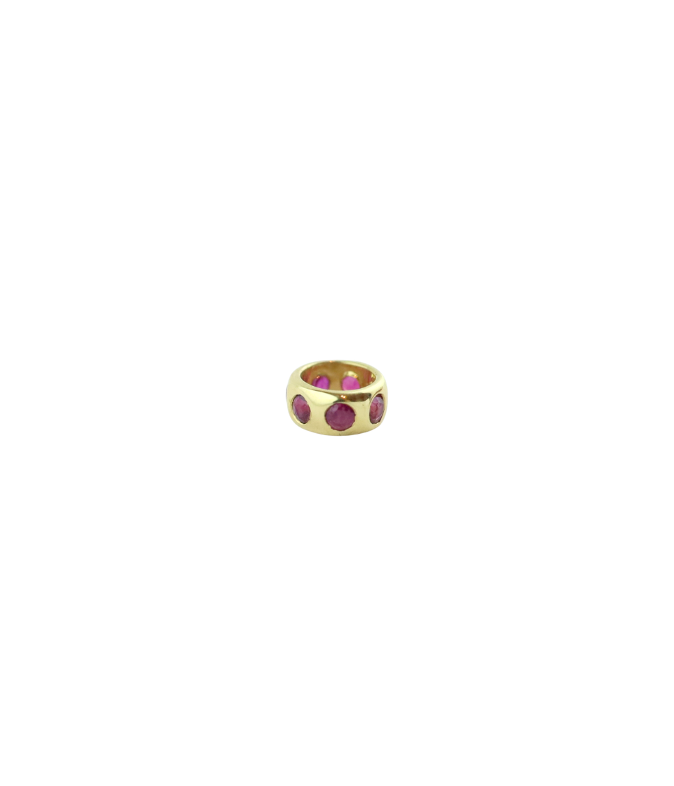 6mm 14K Gold Dotted Ruby Donut Spacer