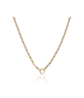 14K Gold Small Oval Swivel Clip Lock Necklace