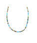 4mm Multi Agate Turquoise Mix Gemstone Rondel Necklace