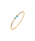 14K Gold Diamond Turquoise Tip Cuff