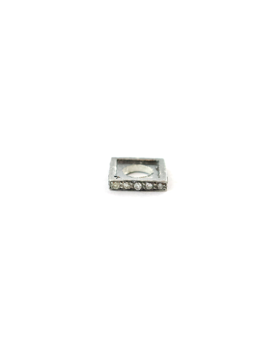 8mm Silver Diamond Square Spacer