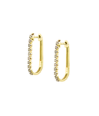 14K Gold Diamond Rectangle Huggie