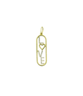 14K Gold .10ct Diamond LOVE Rectangle Plate