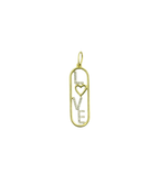 14K Gold .10ct Diamond LOVE Rectangle Plate
