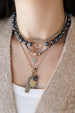 14K Gold Two Tone Long Skinny Diamond Dog Tag