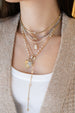 14K Gold Wired Pearl Diamond Lock Necklace