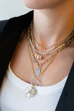 14K Gold Two Toned Small Diamond Dog Tag