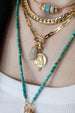14K Matte Gold Diamond Trio Guardian Angel Charm