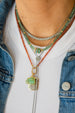 Green Kyanite Gold Rondelle Necklace