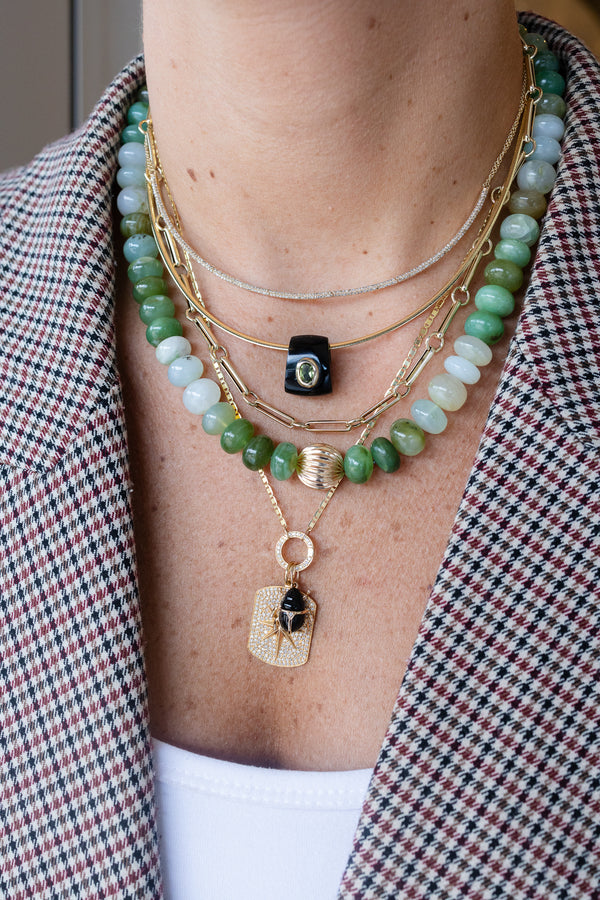 11mm Peruvian Opal Rondelle Necklace