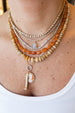 Oval Cabochon Orange Sapphire Rondelle Necklace