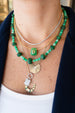 Carved Pumpkin Emerald & Jade Necklace