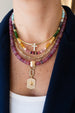 5mm Autumn Mixed Gem Rondelle Necklace