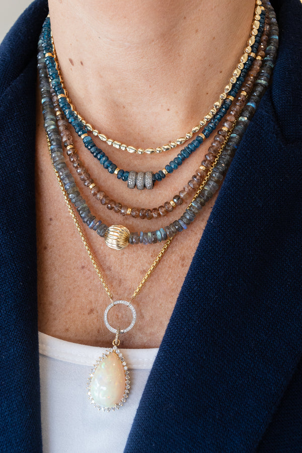 6mm Heishi Labradorite Fluted Rondelle Necklace