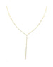 14K Gold CZ Station Lariat Necklace