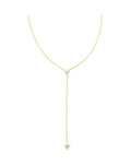 14K Gold Triangle CZ Lariat Necklace