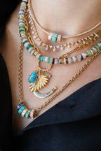 6-7mm Heishi Multi Agate Rondelle Necklace