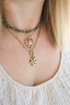14K Gold Large Pave Diamond Dog Tag Charm