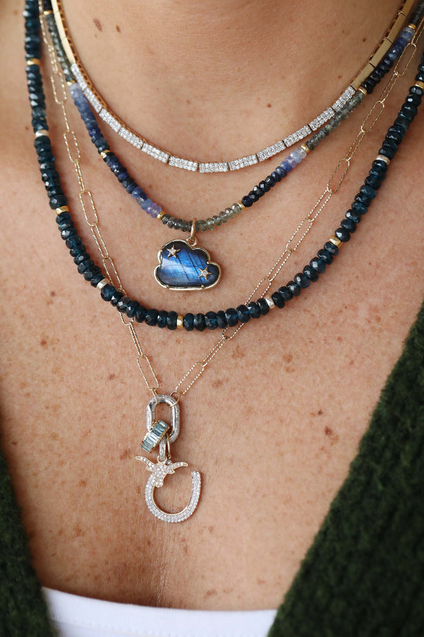 Dark Camo Sapphire Rondelle Necklace