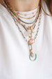 Pink Moonstone Rondelle Necklace