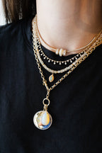 14K Gold Teardrop Opal Diamond Charm