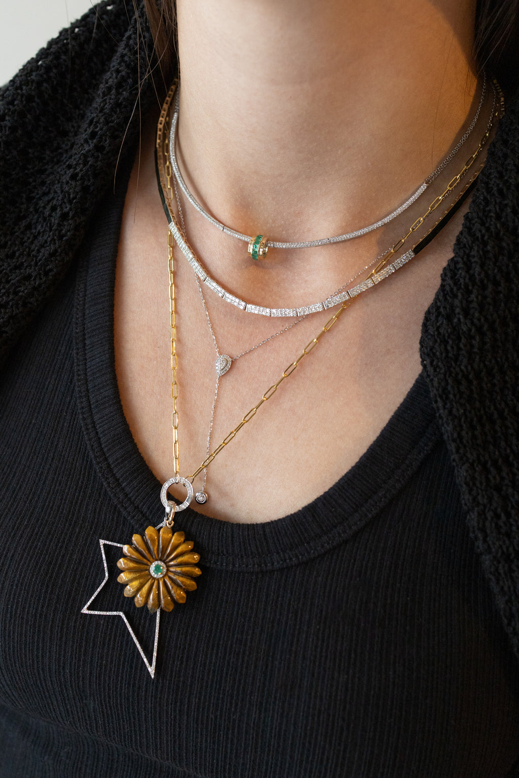 14K Gold Teardrop Diamond Lariat Necklace